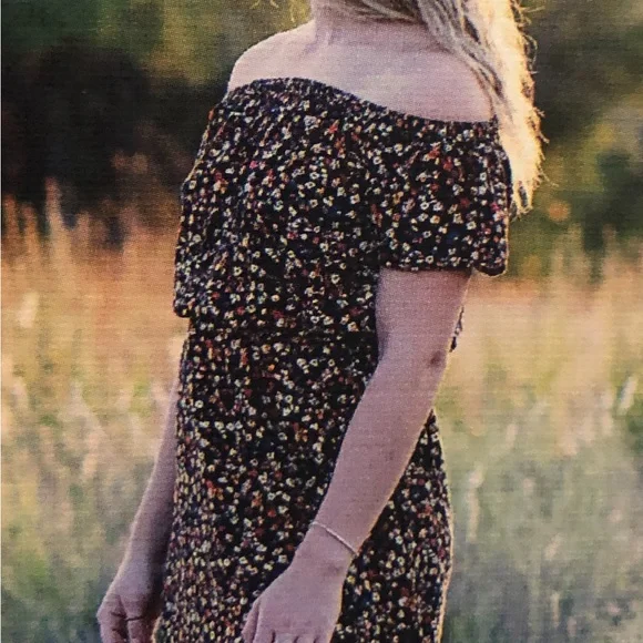 Maurices Navy Floral Midi Dress - Picture 3 of 3